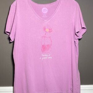 Life Is Good-Lavender-Today is a Good Day-Women's Short Sleeve V-Neck Tee